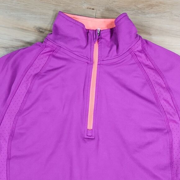 💜Champion Fuchsia & Neon Athletic Long Sleeve Top Medium - Picture 3 of 10